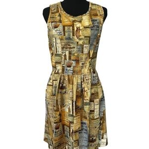 Retrolicious Newspaper Print Dress